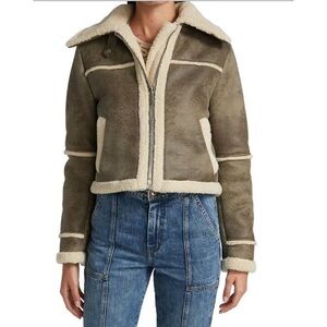 Jonathan Simkhai Khaki and Cream Teddy Jacket